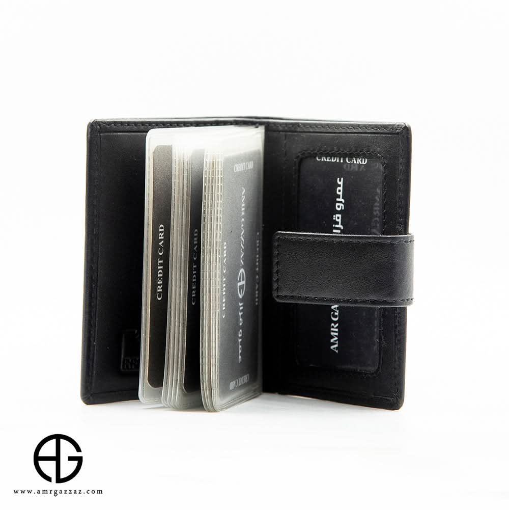 Leather Card Holder Wallet with Snap Closure AG-WL019