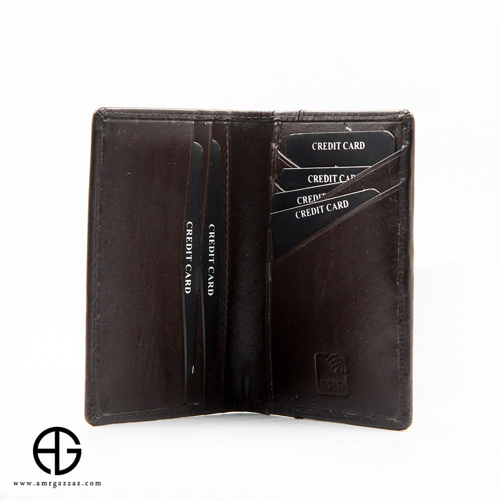 Brown Leather Vertical Wallet AG-WL021
