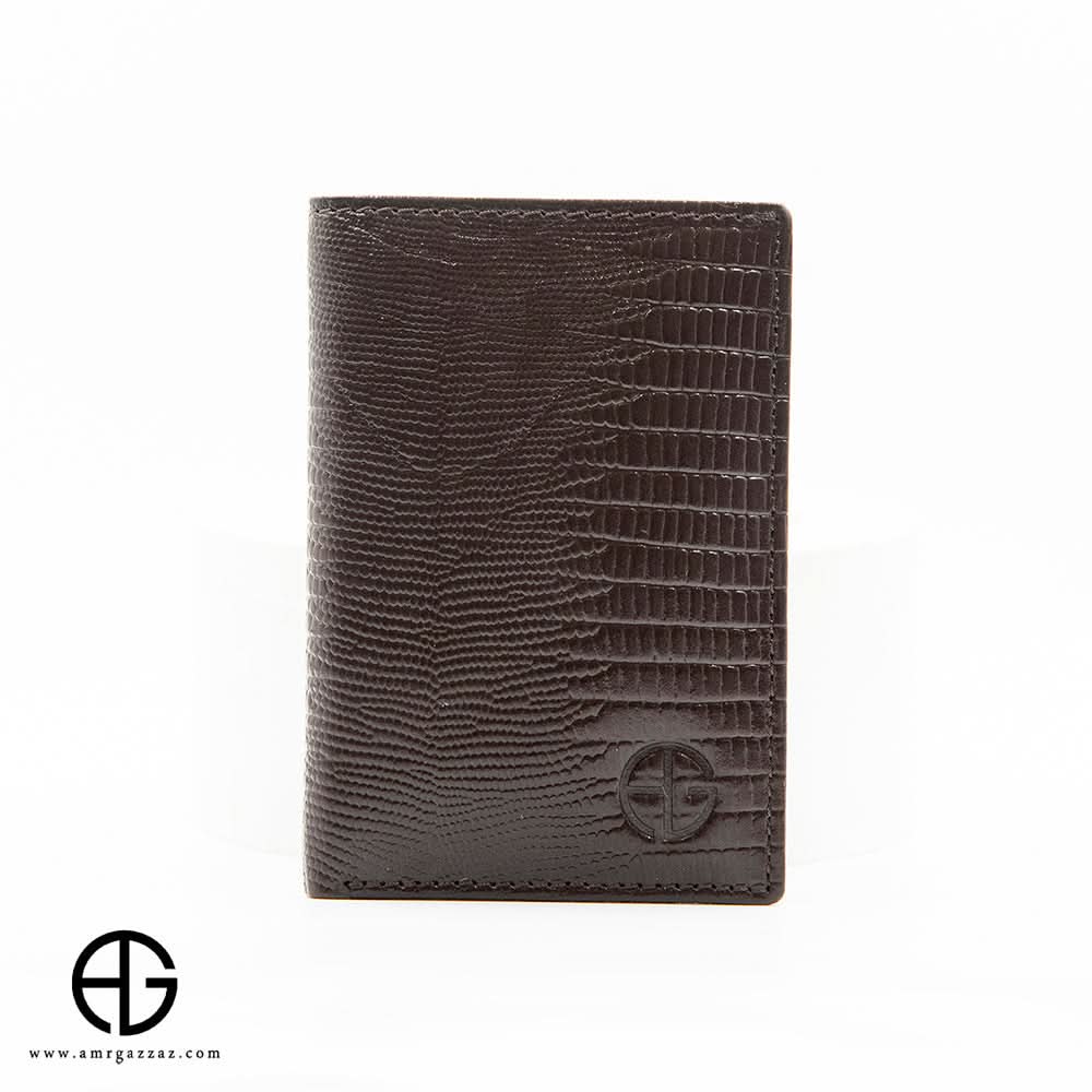 Lizard-Embossed Leather Vertical Wallet AG-WL022