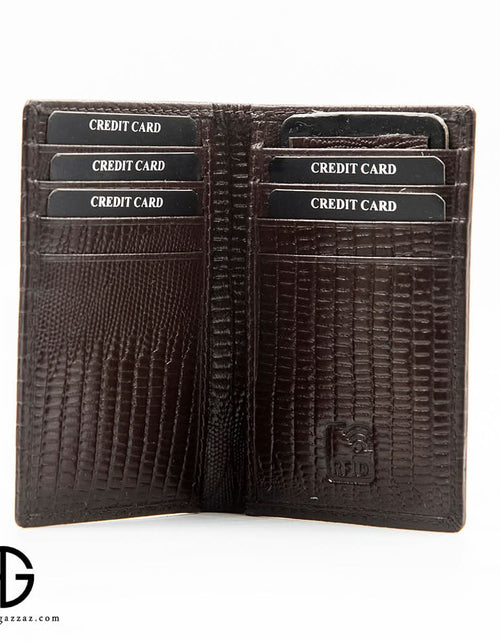 Load image into Gallery viewer, Lizard-Embossed Leather Vertical Wallet AG-WL022
