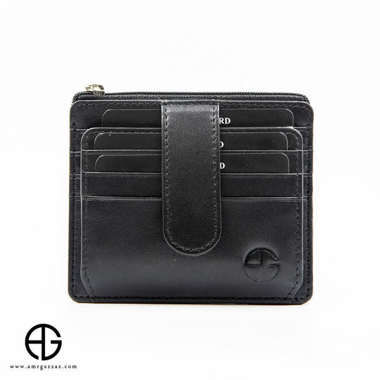 Leather Cardholder with Zipper & Strap Closure AG-WL024