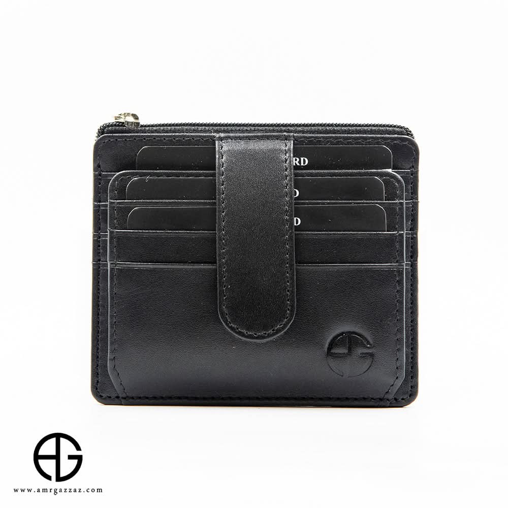 Leather Cardholder with Zipper & Strap Closure AG-WL024