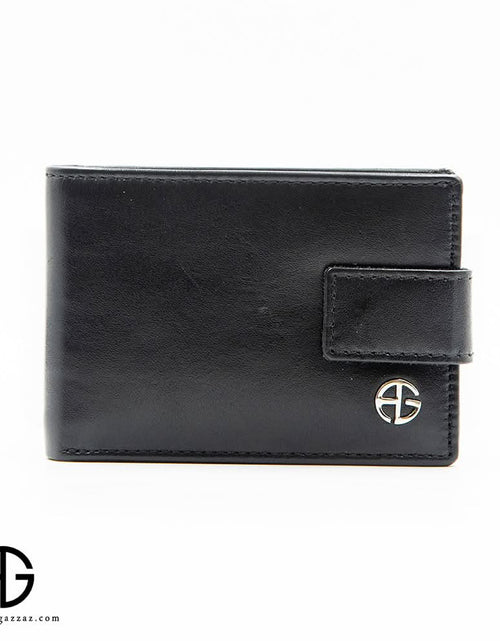 تحميل الصورة إلى عارض المعرض، Classic Black Leather Wallet with Snap Closure AG-WL026
