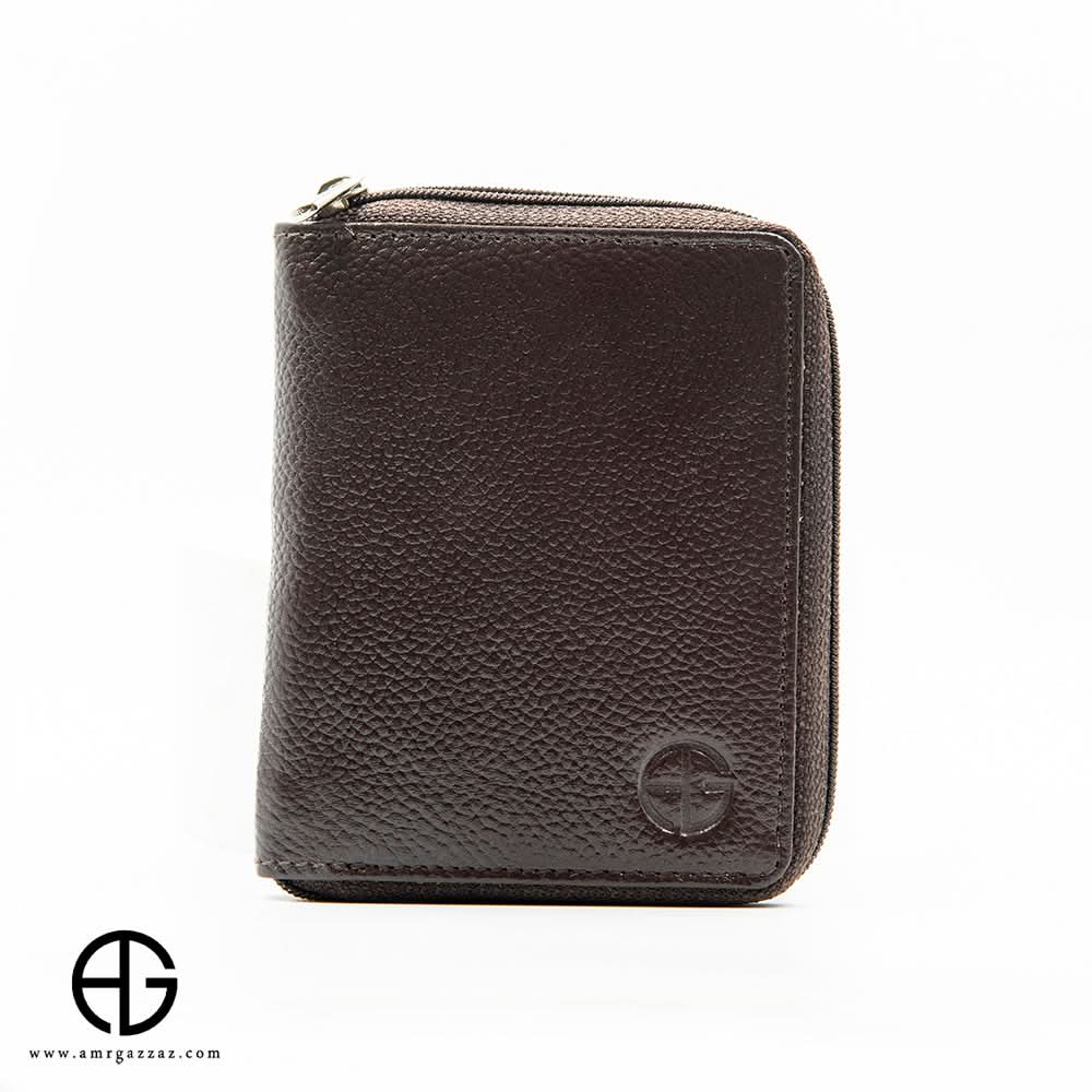 Brown Leather Zip Wallet AG-WL027