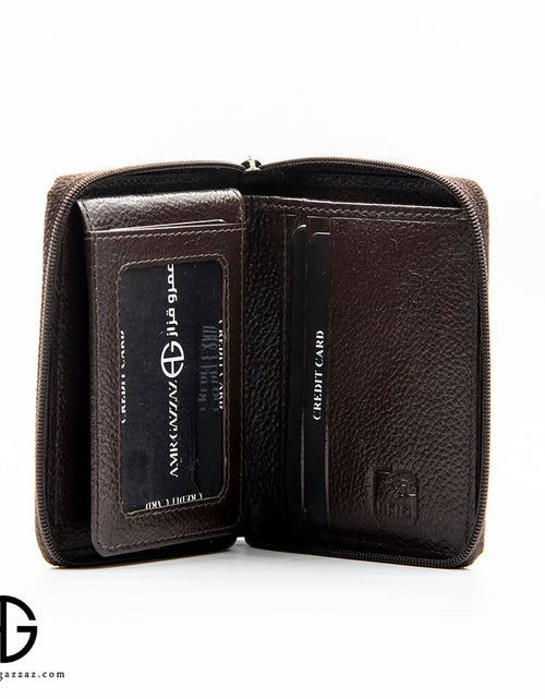 تحميل الصورة إلى عارض المعرض، Brown Leather Zip Wallet AG-WL027
