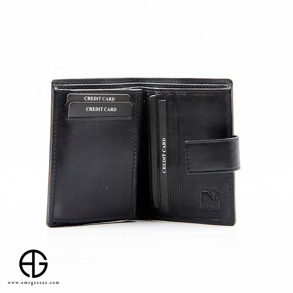 RFID Leather Wallet – Sleek Black AG-WL030