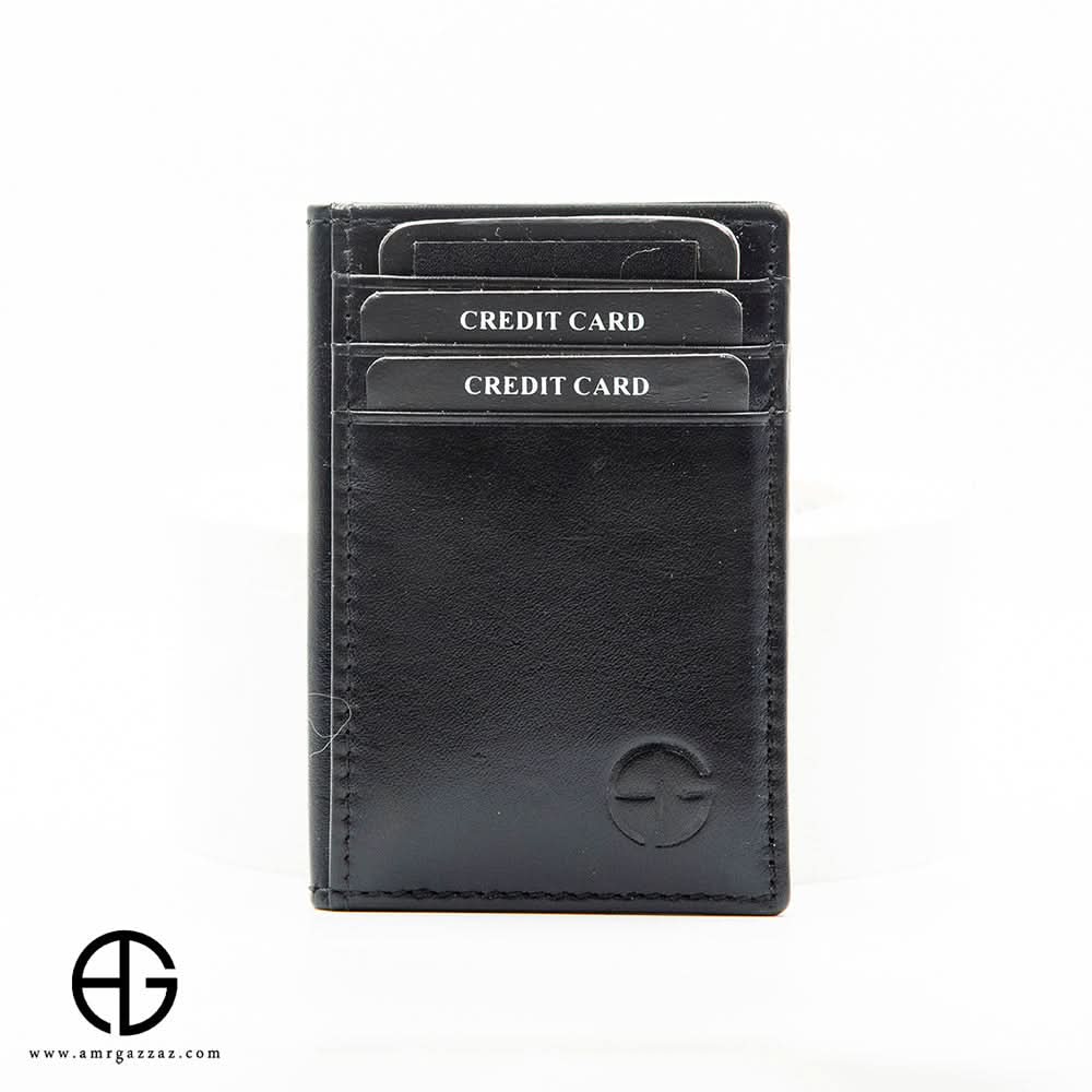 RFID Vertical Card Holder – Sleek Black AG-WL033