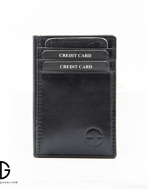 Load image into Gallery viewer, RFID Vertical Card Holder – Sleek Black AG-WL033
