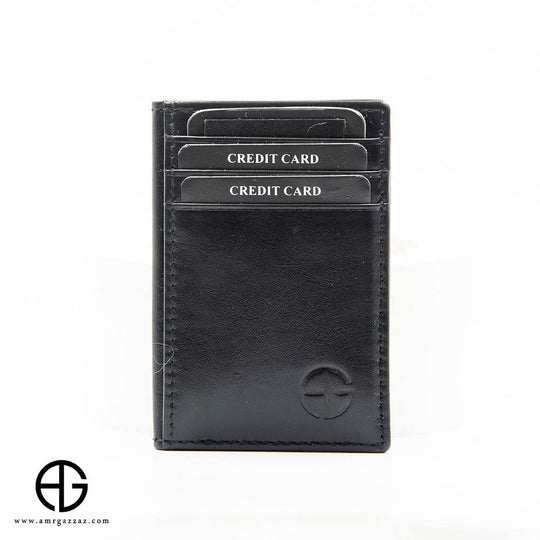 RFID Vertical Card Holder – Sleek Black AG-WL033