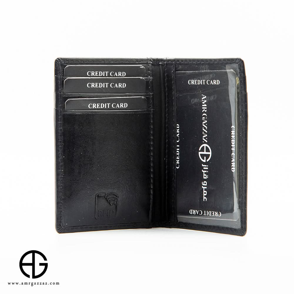 RFID Vertical Card Holder – Sleek Black AG-WL033