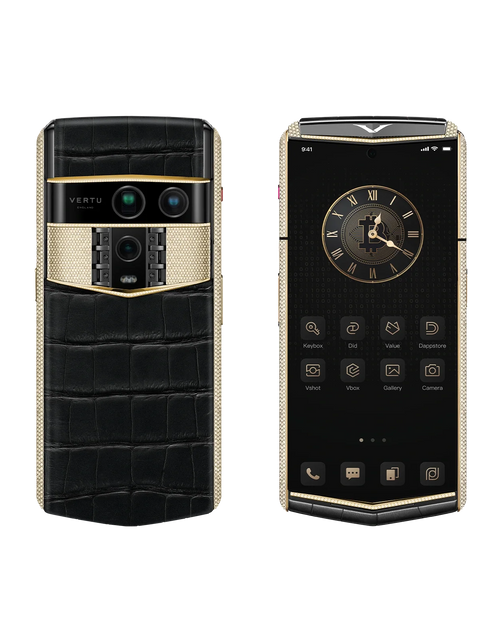 Load image into Gallery viewer, Agent Q Bespoke Alligator Skin Gold &amp; Full Diamond Iron Black
