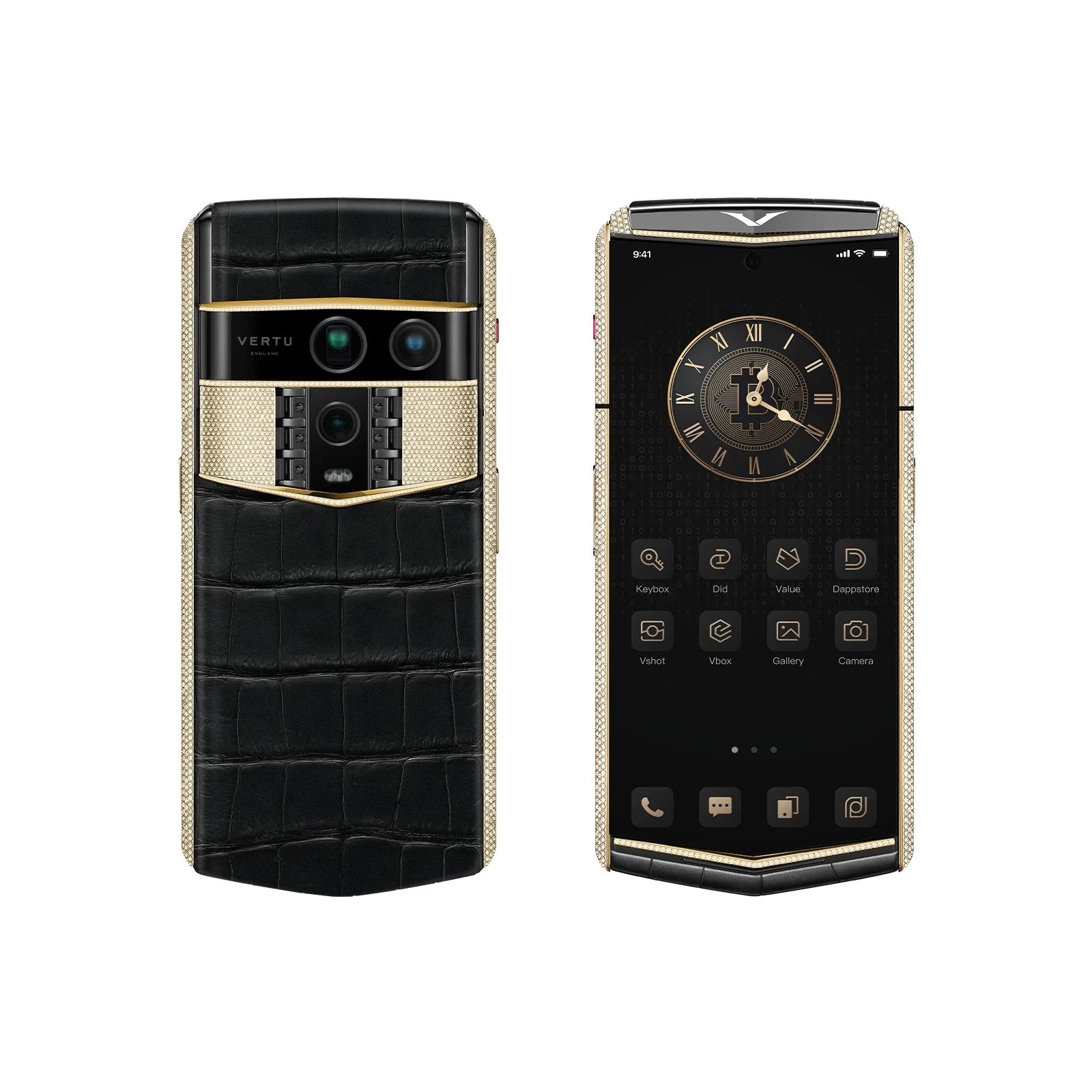 Agent Q Bespoke Alligator Skin Gold & Full Diamond Iron Black