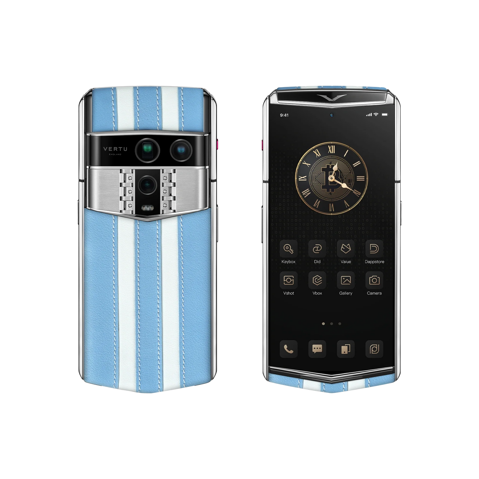 هاتف METAVERTU 2 CALFSKIN WEB3 AI - برتقالي فجر (غطاء فضي)