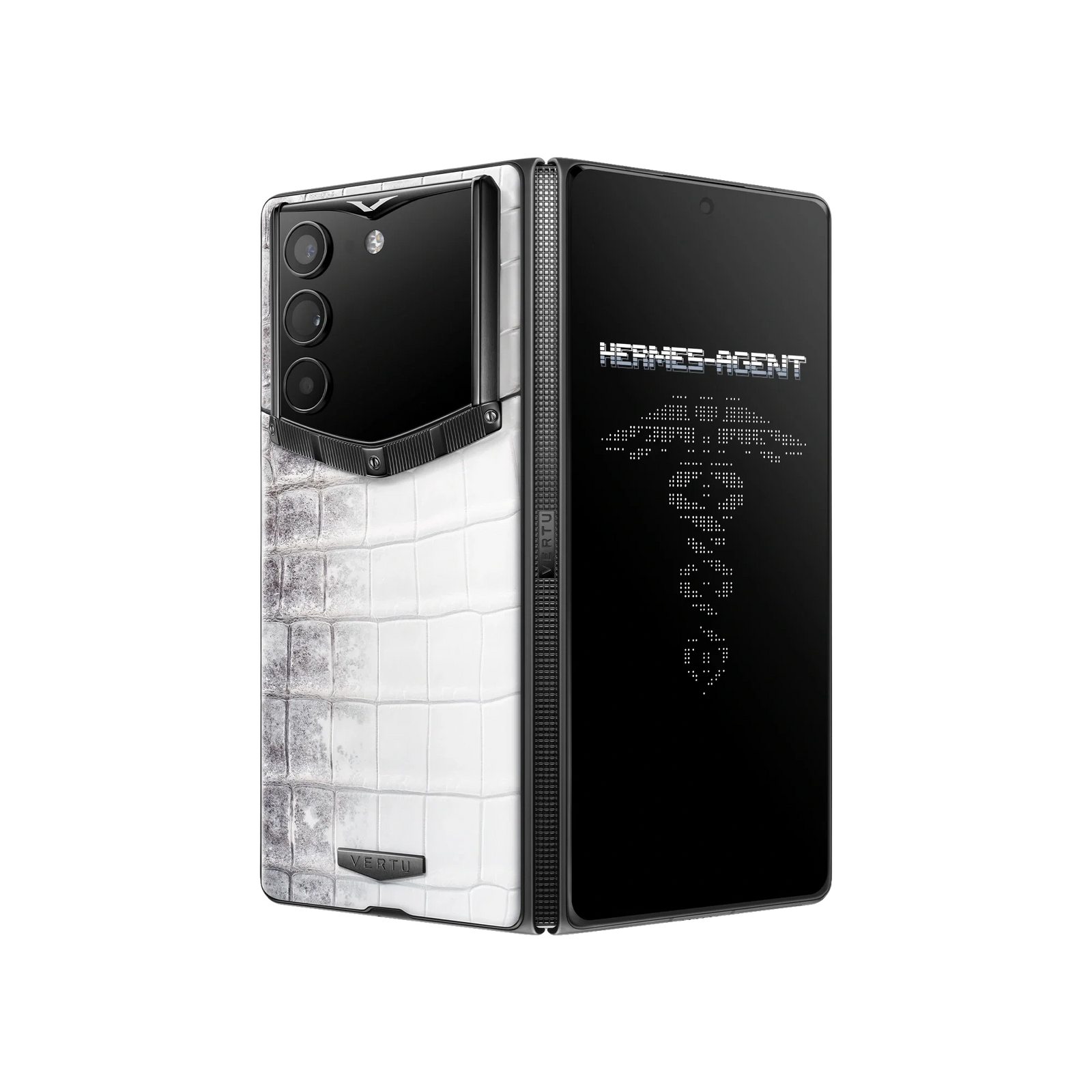 هاتف METAVERTU 2 CALFSKIN WEB3 AI - برتقالي فجر (غطاء فضي)
