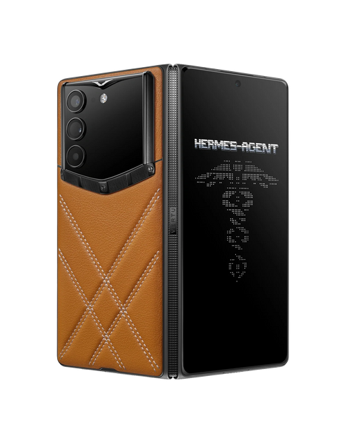 Load image into Gallery viewer, AlphaFold Stitched Calfskin Amber Brown
