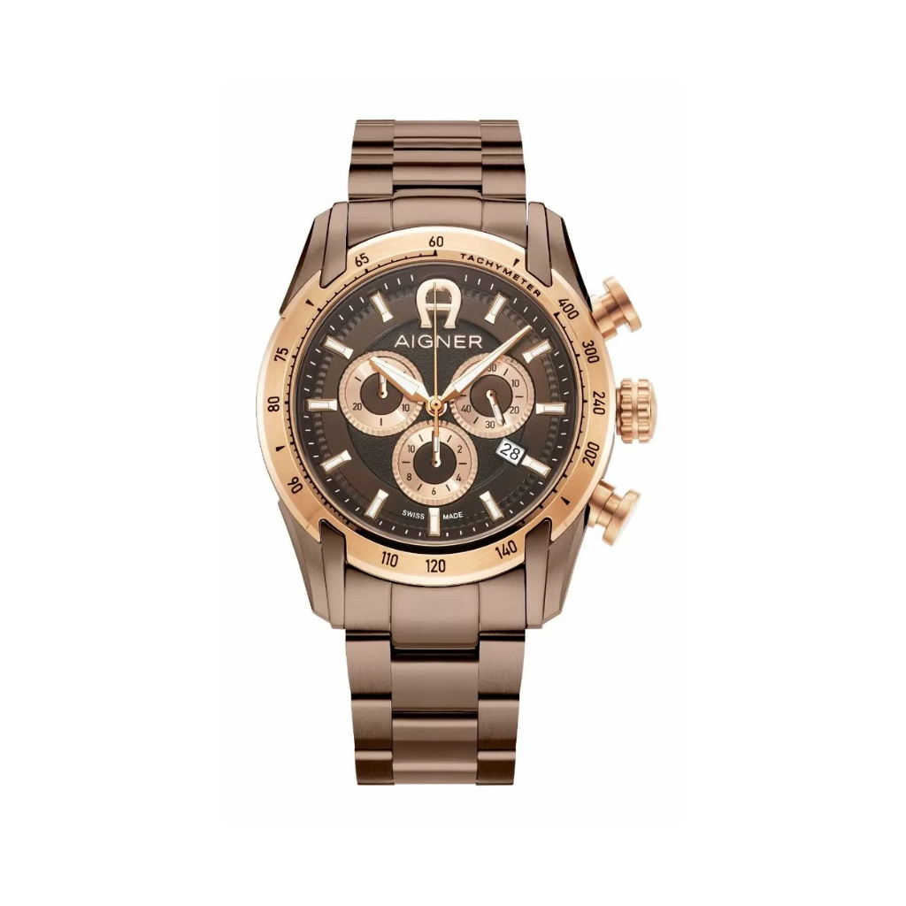 Aigner Benevento men watch steel brown , Rose gold