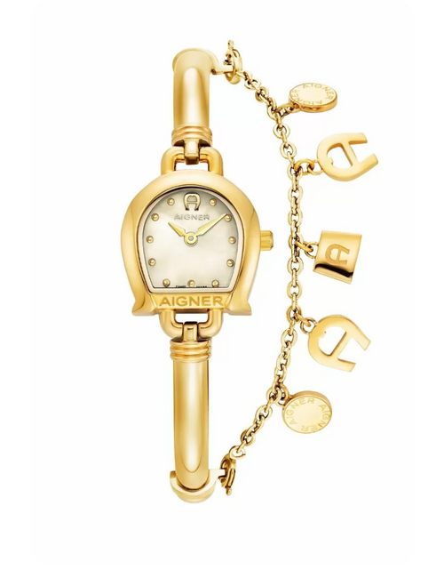 تحميل الصورة إلى عارض المعرض، Aigner TUSCANIA ladies watch stainless steel gold
