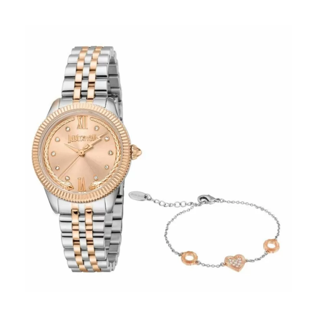 Just Cavalli Valentine's Watch With Bracelet - Rose gold , Silver