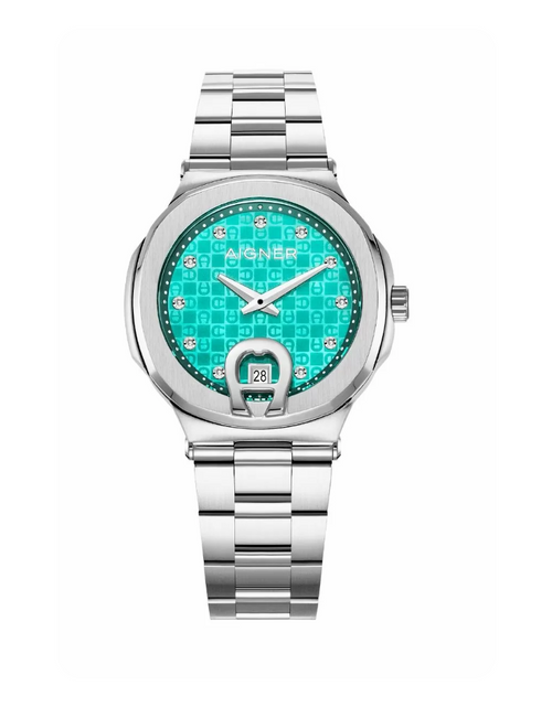 تحميل الصورة إلى عارض المعرض، Aigner DOLCE ladies watch steel silver , Cyan
