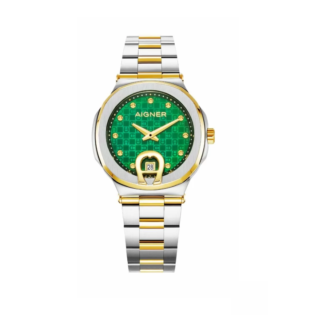 Aigner TAVIANO ladies watch steel gold , Green