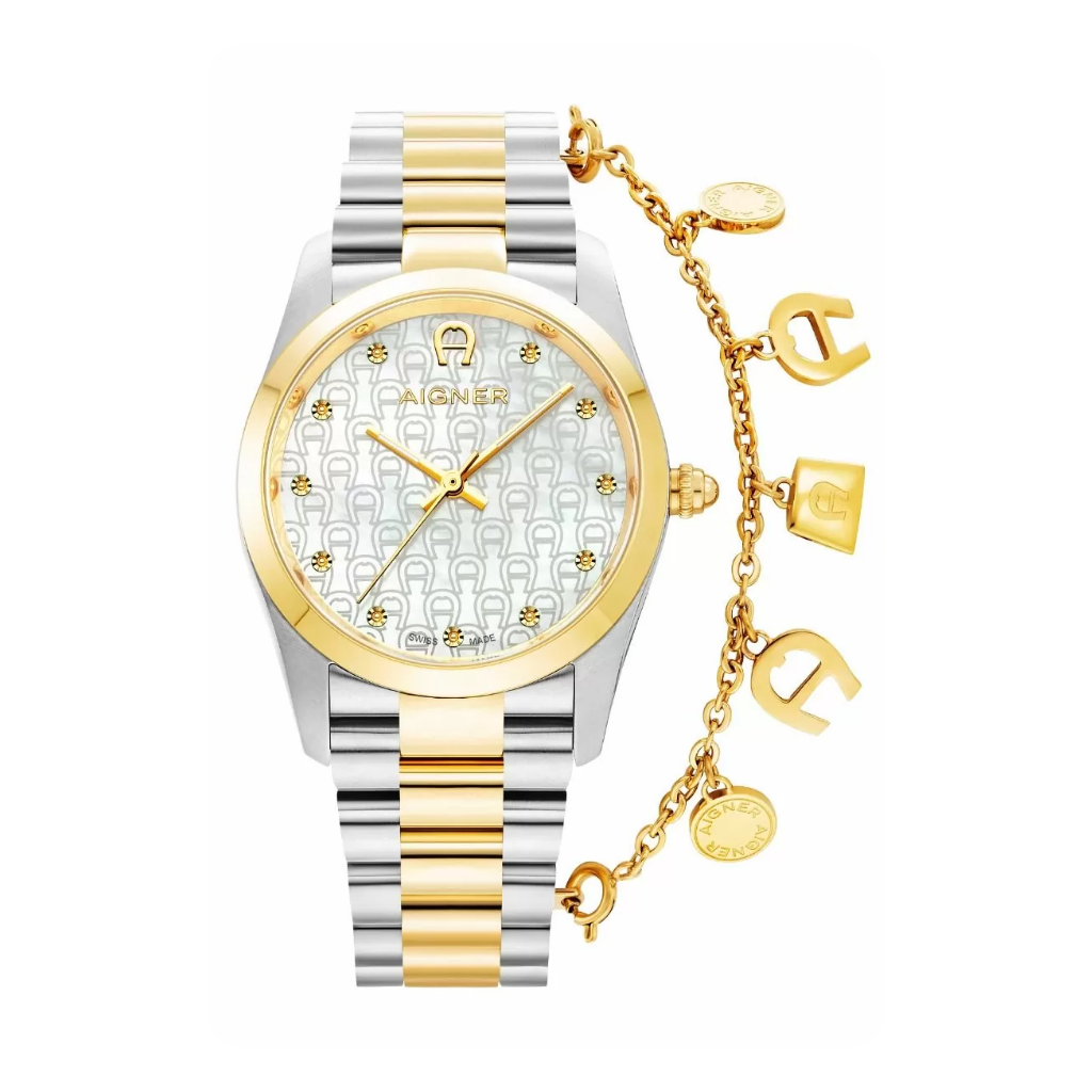 Aigner SCAFATI ladies watch steel silver , Gold