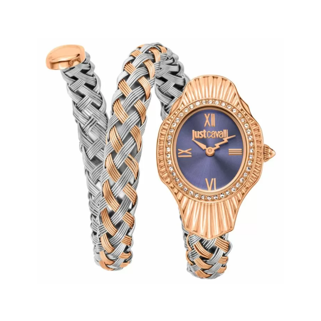 Just Cavalli Lady Snake women watch rose gold , Blue