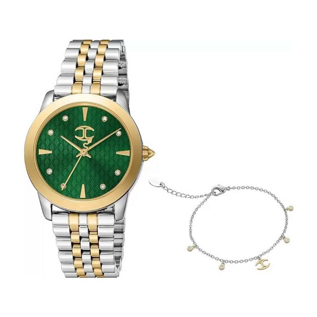 Just Cavalli ladies watch set with 2 pcs green