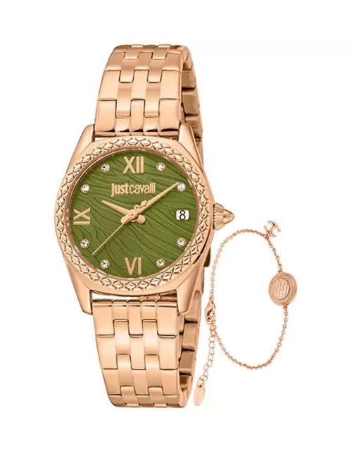 Load image into Gallery viewer, Just Cavalli Ladies animalier Watch set rose gold
