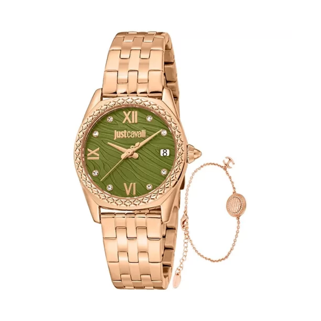 Just Cavalli Ladies animalier Watch set rose gold