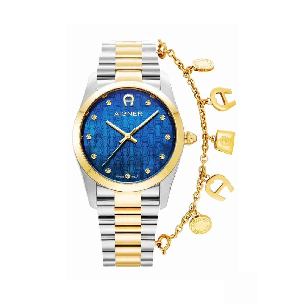Aigner SCAFATI ladies watch steel gold , Blue