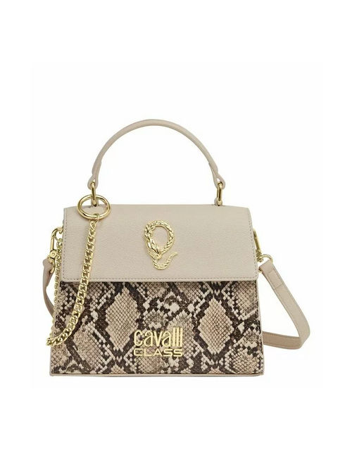 تحميل الصورة إلى عارض المعرض، Roberto Cavalli Cream NOIRA Medium Leather handbag
