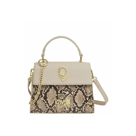 Roberto Cavalli Cream NOIRA Medium Leather handbag