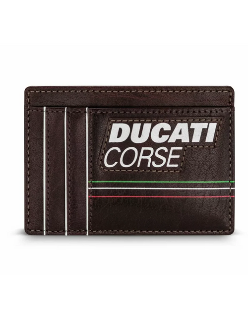 تحميل الصورة إلى عارض المعرض، Ducati STILE card holder 2cc with brown leather
