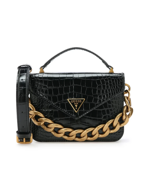 تحميل الصورة إلى عارض المعرض، Guess Retour Mini Top Handle Satchel Black
