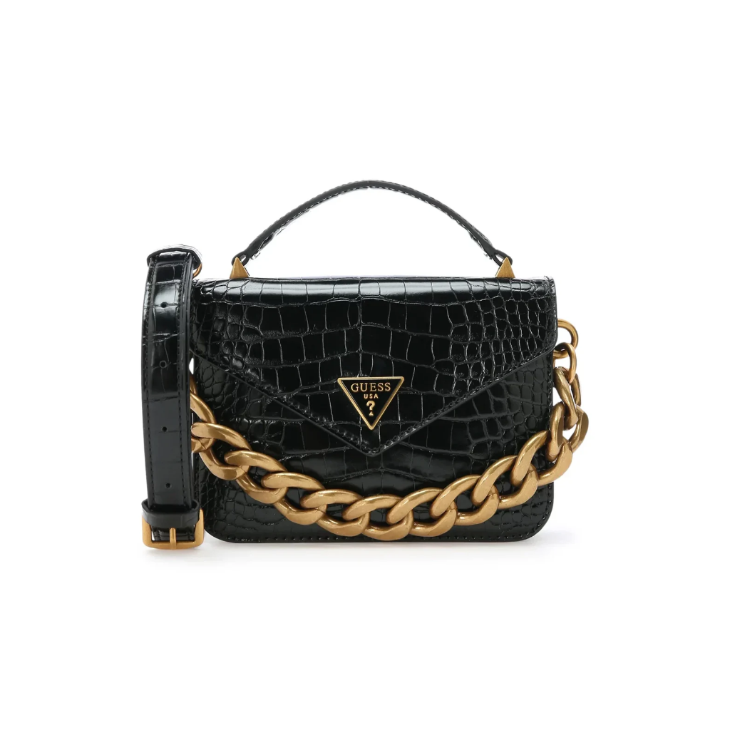 Guess Retour Mini Top Handle Satchel Black