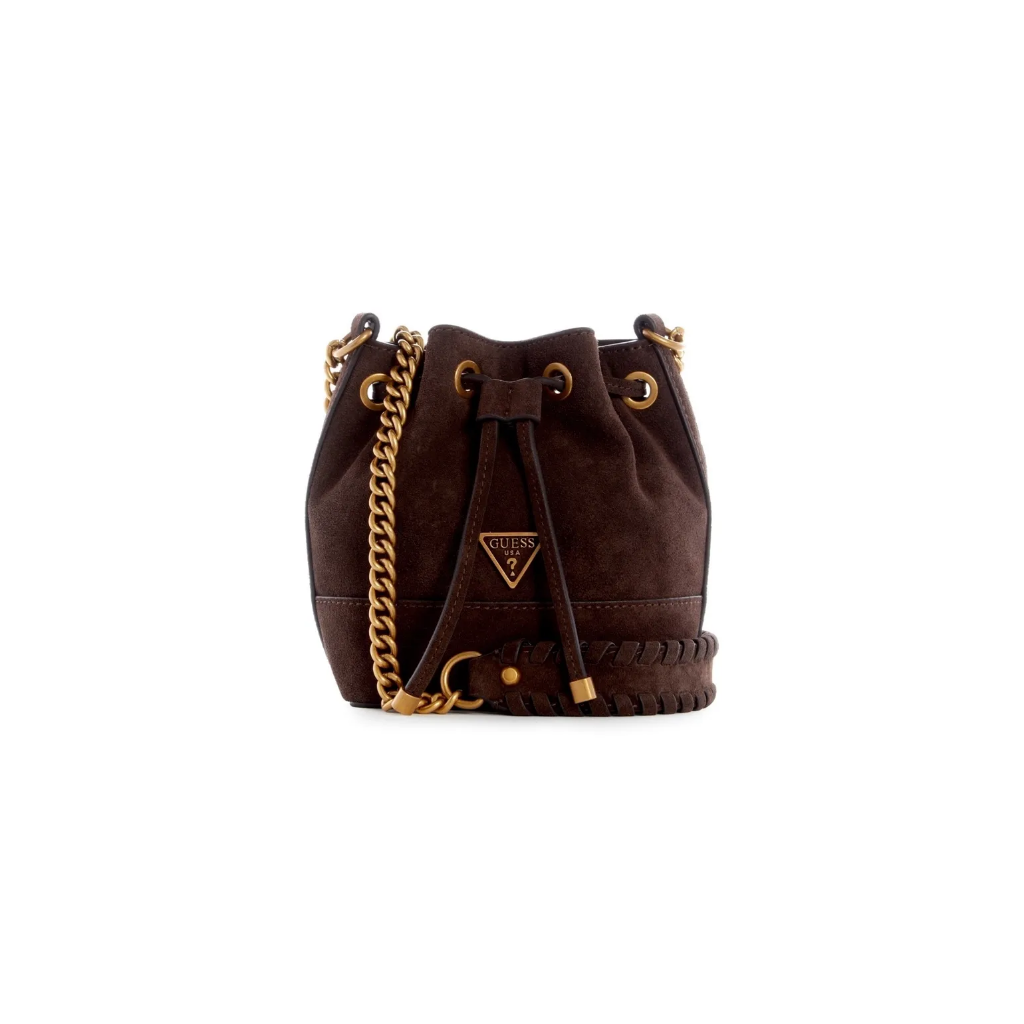 Guess Kaoma Crossbody Bucket Bag Brown