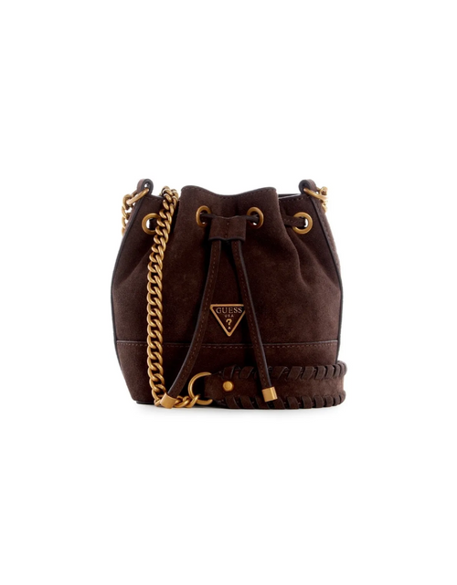 تحميل الصورة إلى عارض المعرض، Guess Kaoma Crossbody Bucket Bag Brown
