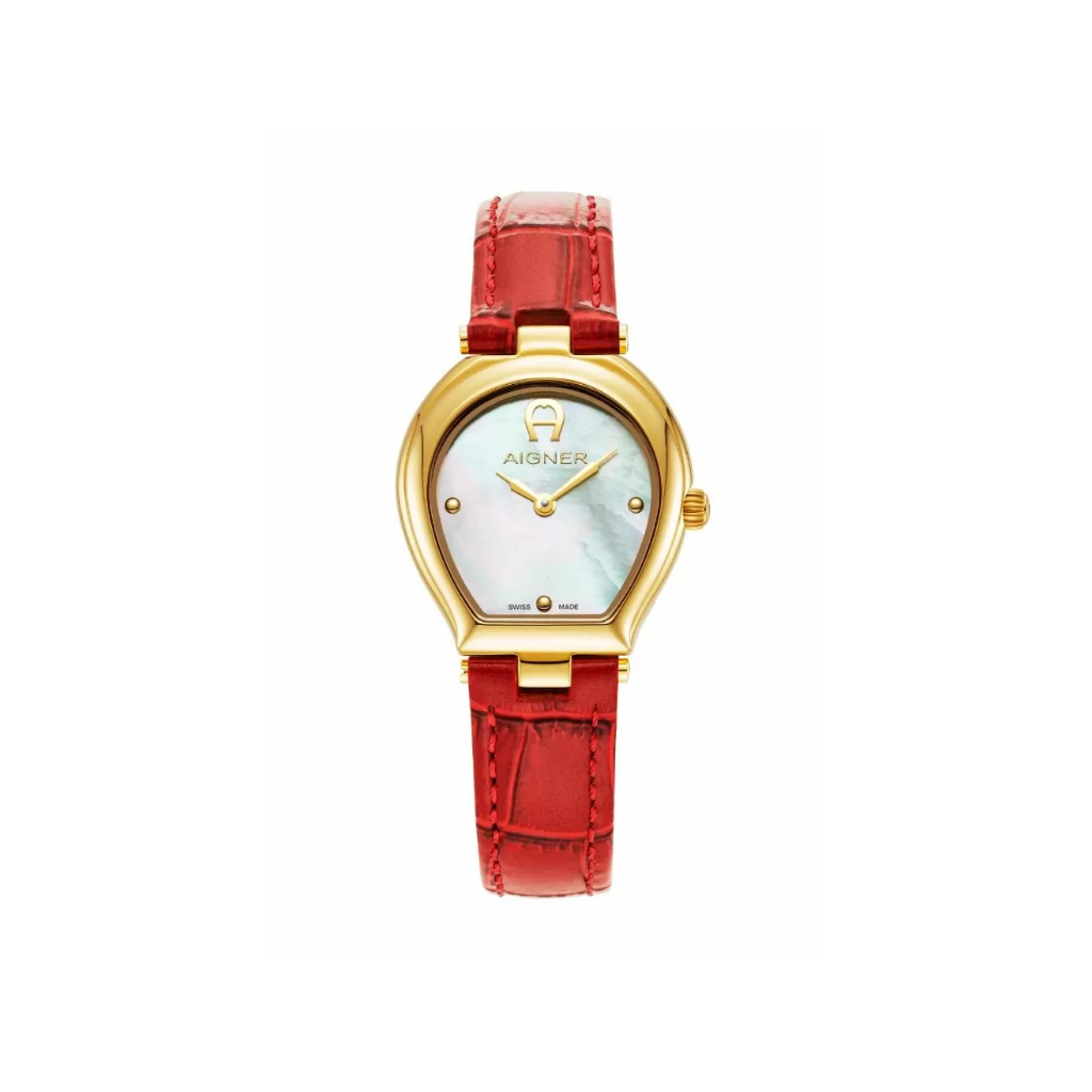 Aigner TRANI watch for women with red leather