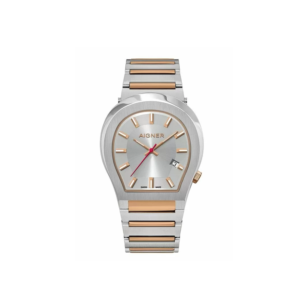 Aigner Milano watch for men steel silver , Rose gold