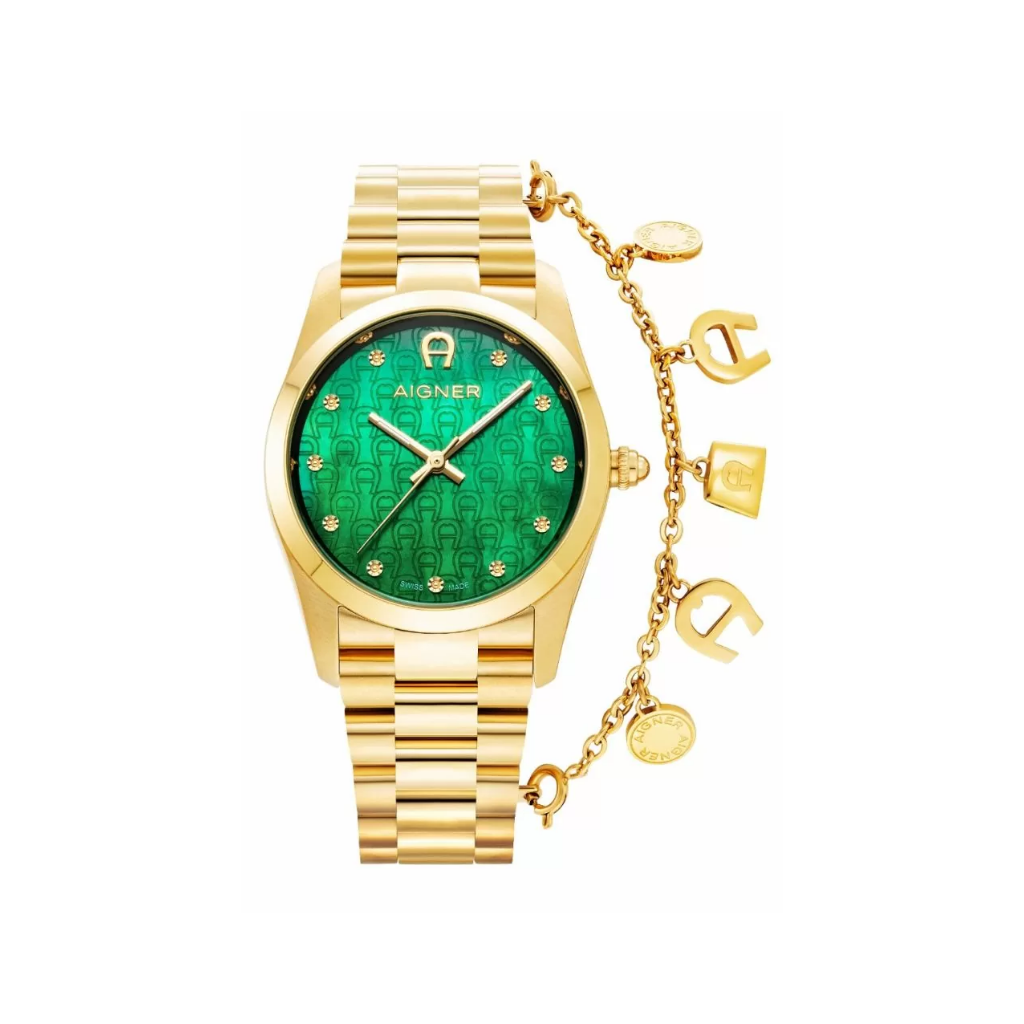 Aigner SCAFATI ladies watch steel gold , Green