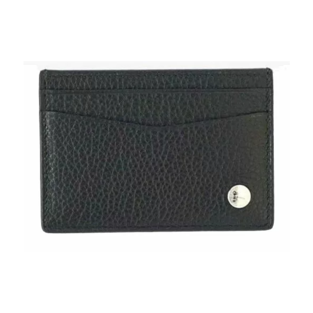 Dunhill Leather Card Holder, 4 Credit Card Slots, Black