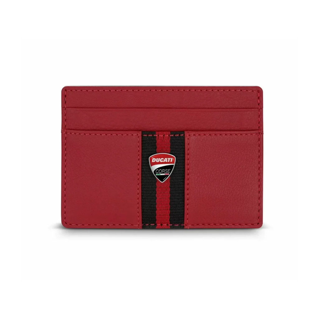 Ducati SFIDA card holder 4cc with red - black leather