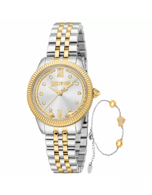 تحميل الصورة إلى عارض المعرض، Just Cavalli Valentine&#39;s Watch With Bracelet - Gold , Silver
