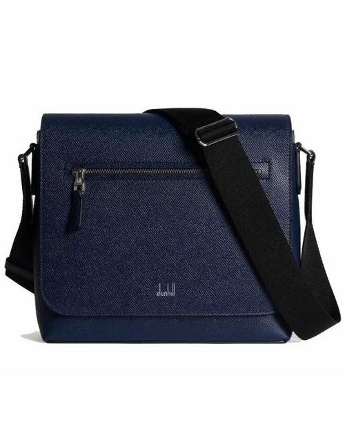 تحميل الصورة إلى عارض المعرض، Dunhill Cadogan Small Flap Messenger Navy
