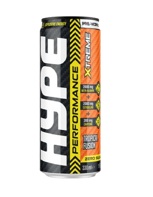 Load image into Gallery viewer, Hype Pre Workout Ready To Drink - 24x330 ml - Tropical Fusion (Mango &amp; Pineapple)
