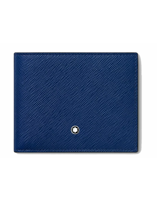 تحميل الصورة إلى عارض المعرض، Montblanc Sartorial wallet 6cc blue leather
