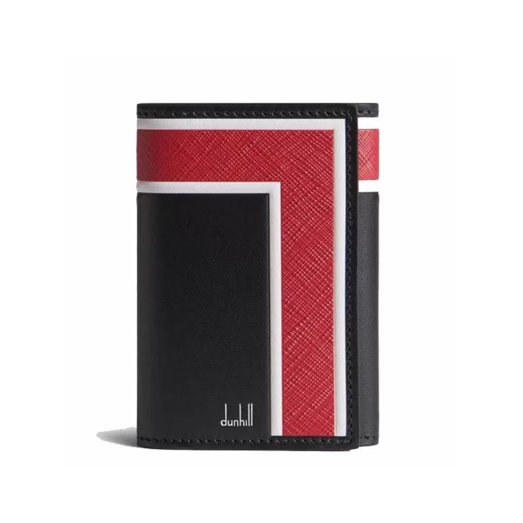 Dunhill Archive Deco Key Case Black / Red Leather