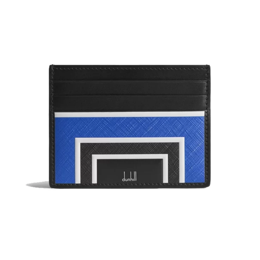 Dunhill Archive Deco Card Case Black / Blue leather