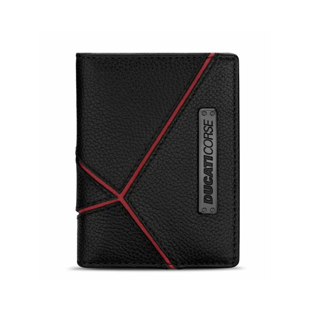 Ducati VITTORIA card holder 6cc with black , Red leather