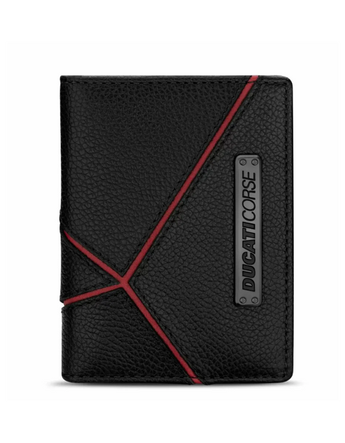 تحميل الصورة إلى عارض المعرض، Ducati VITTORIA card holder 6cc with black , Red leather
